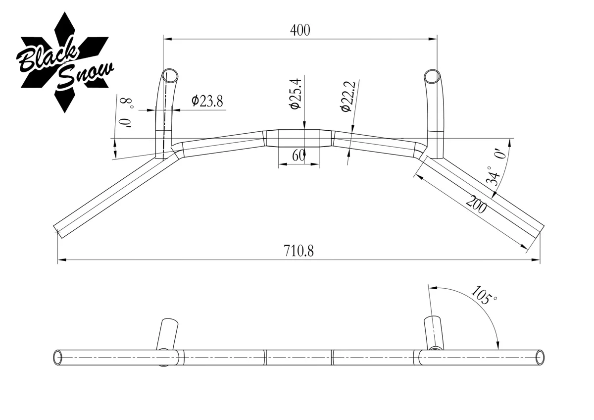 Gravel Bicycle Handlebar, Bike Accessories, 25.4mm * 710mm