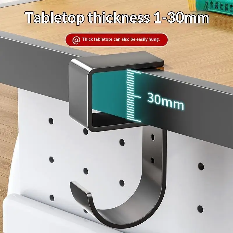 Carbon Steel Portable Punch Free Hanging Bag Hook Table Side Earphone Holder Adjustable Desktop Organizer