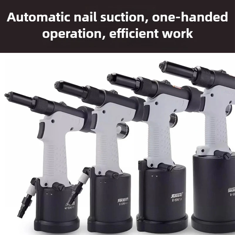 مسدس برشام هوائي صناعي، أداة برشام بوب ذاتية التحميل مع أنف طويل لمسامير الفولاذ المقاوم للصدأ والفولاذ #5
