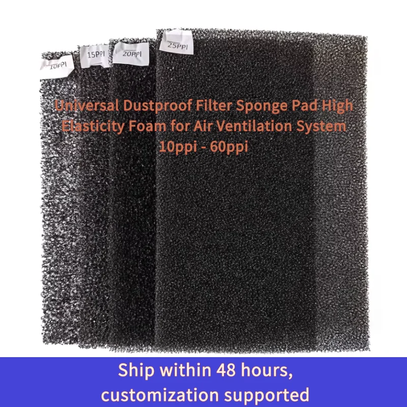 Universal Dustproof Sponge Pad High Elasticity Foam Ventilation System 10ppi- 60ppi
