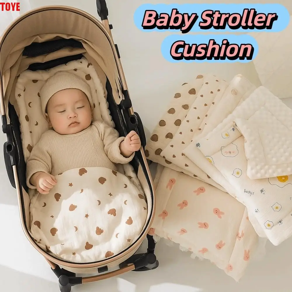 

Soft Baby Stroller Cushion Comfortable Breathable Baby Pram Seat Mat Cartoon Printed Car Seat Dining Chair Cotton Pad Toddler
