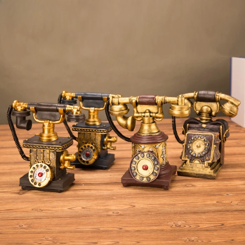 Vintage Vintage Telephone Display,Telephone Desktop Decoration,Living Room Wine Cabinet,Office Home Decoration,Photography Props