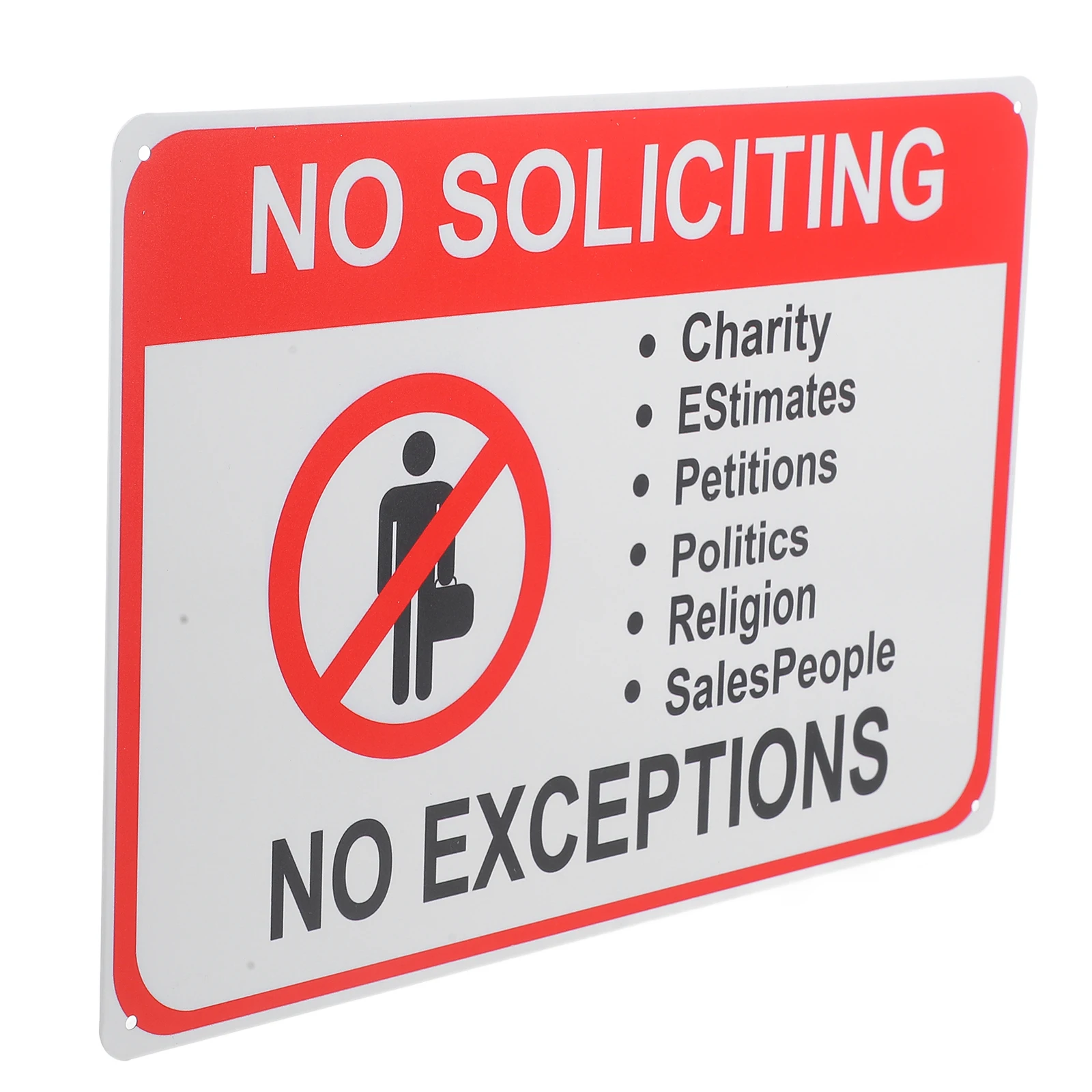 

House Warning Sign No Soliciting Door Hanger Double Sided Home Front Signs Solicitation for Business Office