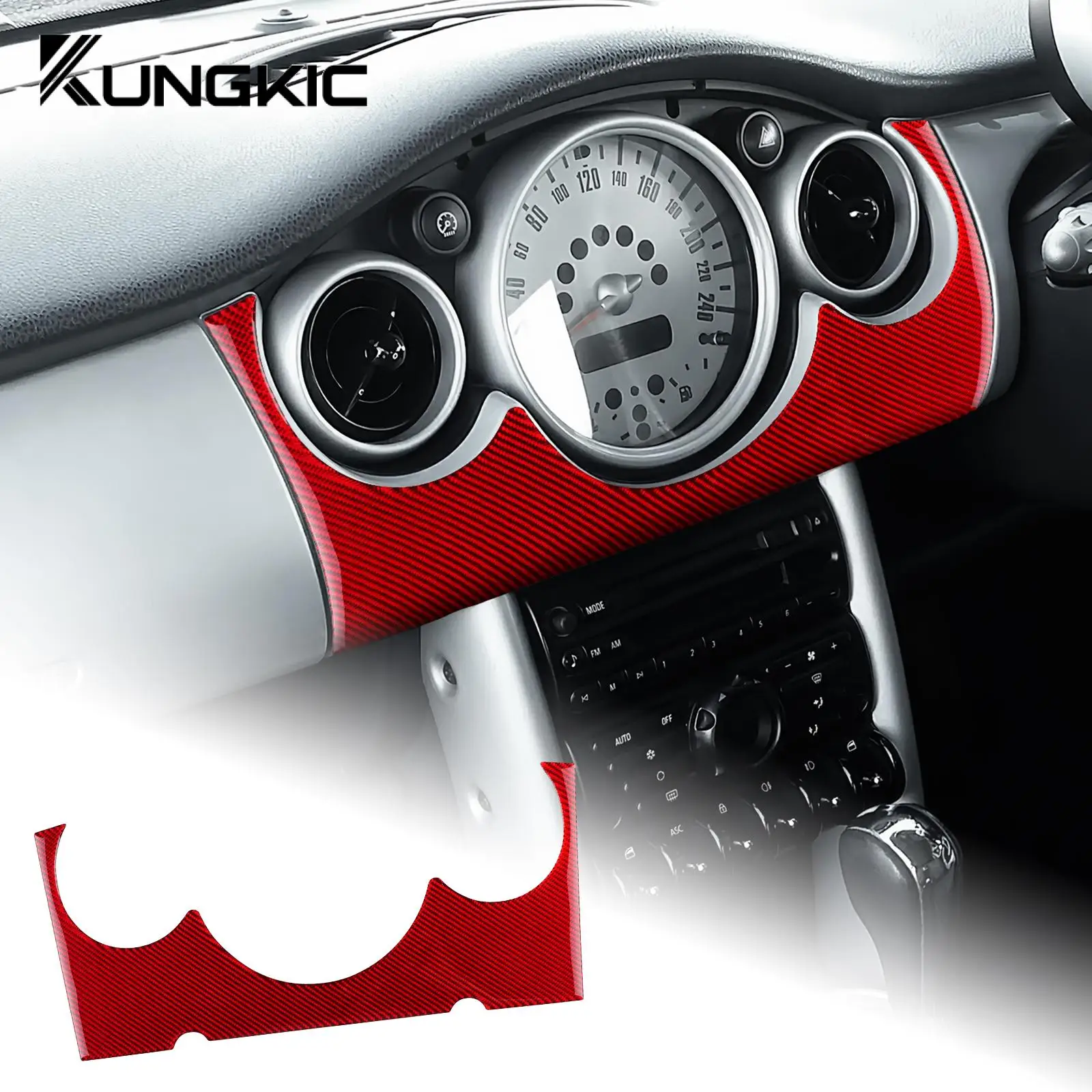 

Speedometer Frame Center Instrument Sticker for BMW Mini Cooper Hatch One R50 R53 2001-2006 Real Soft Carbon Fiber Trim Sticker