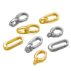 2Pcs 14K Golden Opened Clasp Carabiner Lobster Clasp Spring Buckle Connector For DIY Chain Necklace Jewelry Making Finding