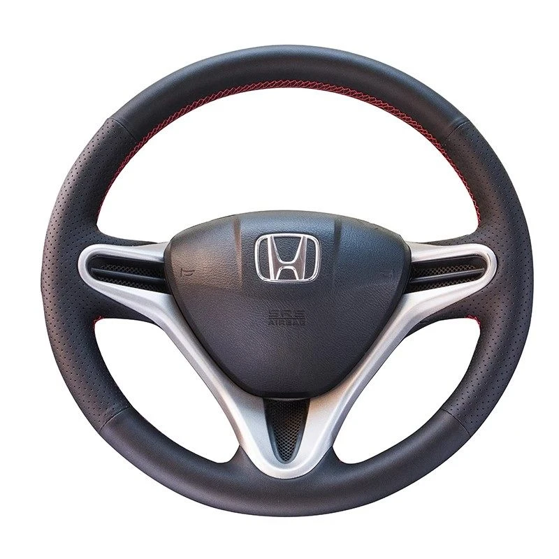 

Для Honda Civic 8-го поколения ‌ Чехлы на руль для Honda City 2006-2011 и Honda Jazz 2008-2013, ручная прошивка, искусственная кожа