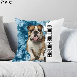 Pet Dog English Bulldog Pillowcase Cute Animals Cushion Cover Bed Pillowcase for Car Sofa Home Decor Pillow Case Drop Shipping