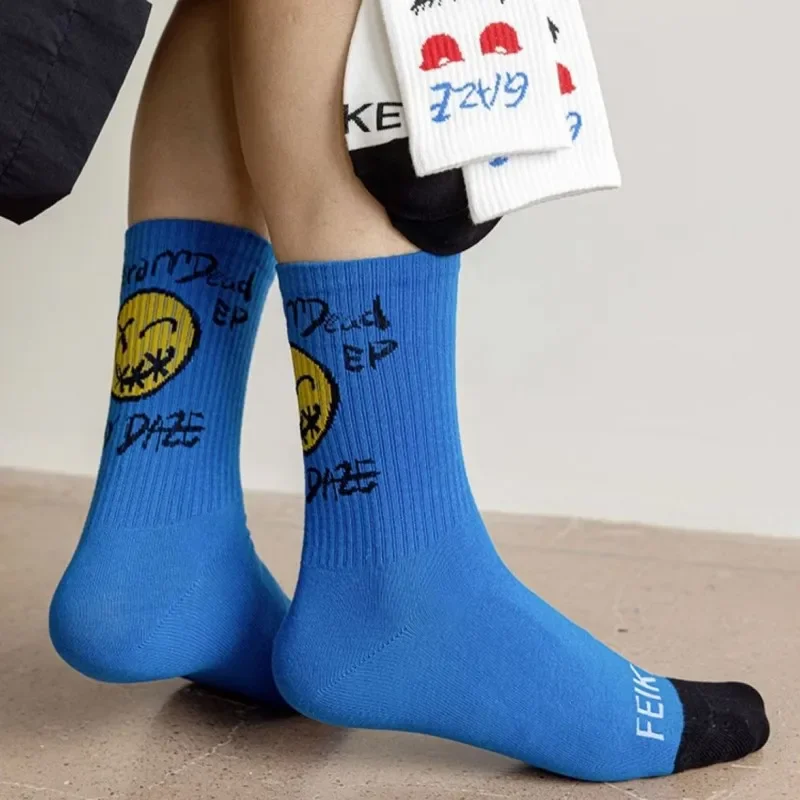 

Men'S Stockings Halloween Funny Cotton Socks Middle Tube Sports Socks For Men Festival Stocking Absorb Sweat Football Stockings