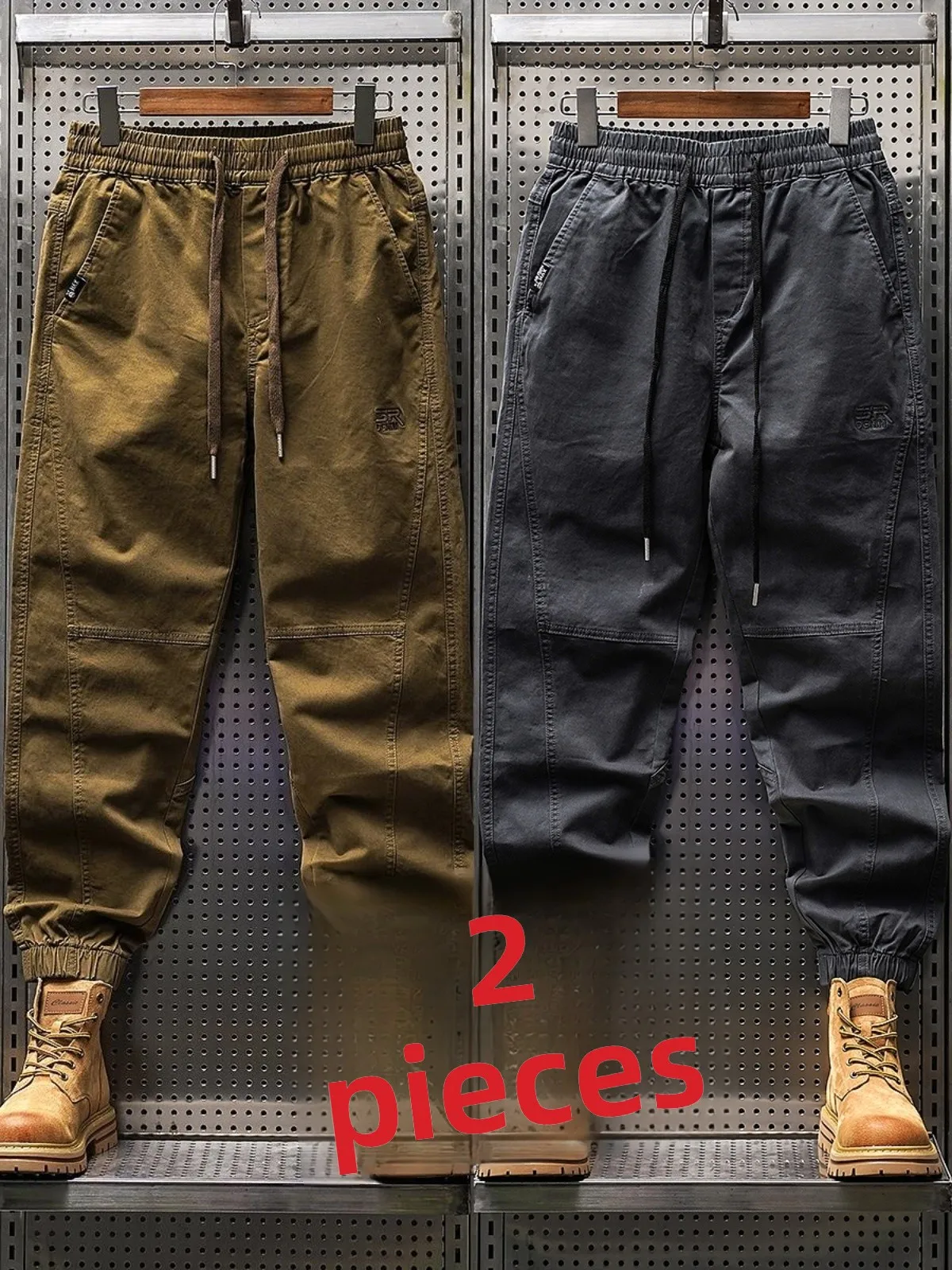 

Men's Casual Workwear Pants Autumn Wear Resistant Loose Cuffed American High End Vintage Sle Long Trousers for Youth