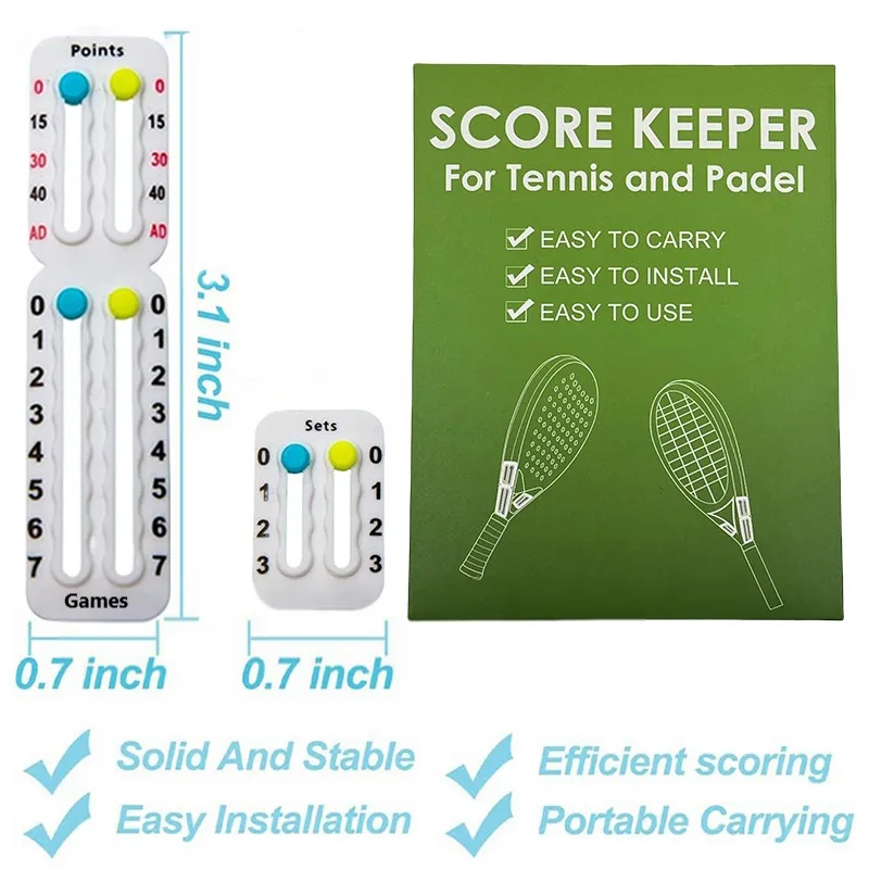 Tennis Score Keeper for Racket Padel,Tennis Racket Pickleball Scorekeeper,Small Score Board 1.9g Counter for Tennis Trainer