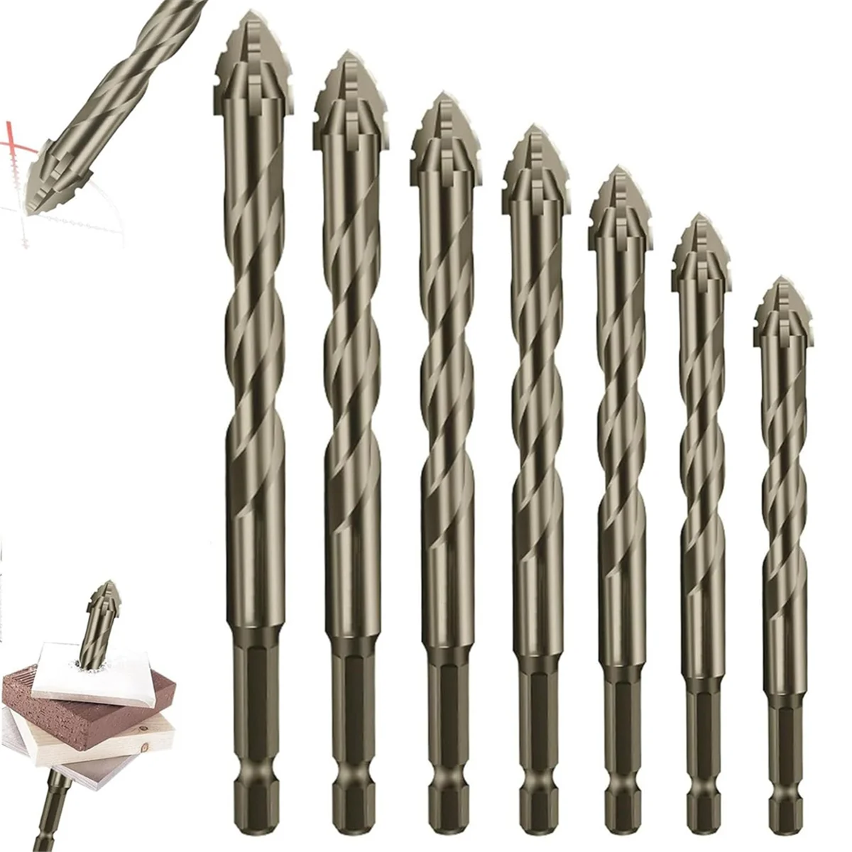 Four-Flute Sawtooth Eccentric Drill Bit, Four Edged Serrated Eccentric Drill, Four-Flute Sawtooth Eccentric Drill Bit