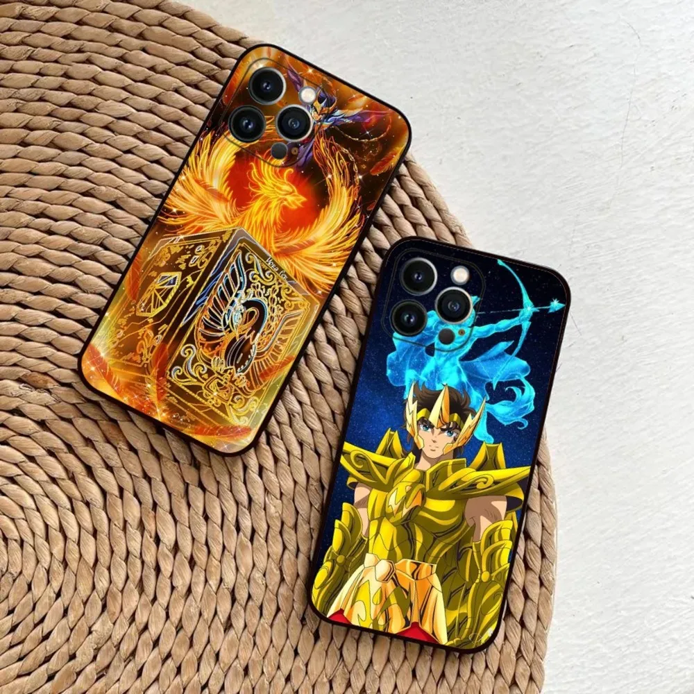 Saint Seiya Knights Of The Zodiac Phone Case For iPhone 15,14,13,12,11,Plus,Pro Max,XS,X,XR,SE,Mini,8,7 Soft Silicone Black Case