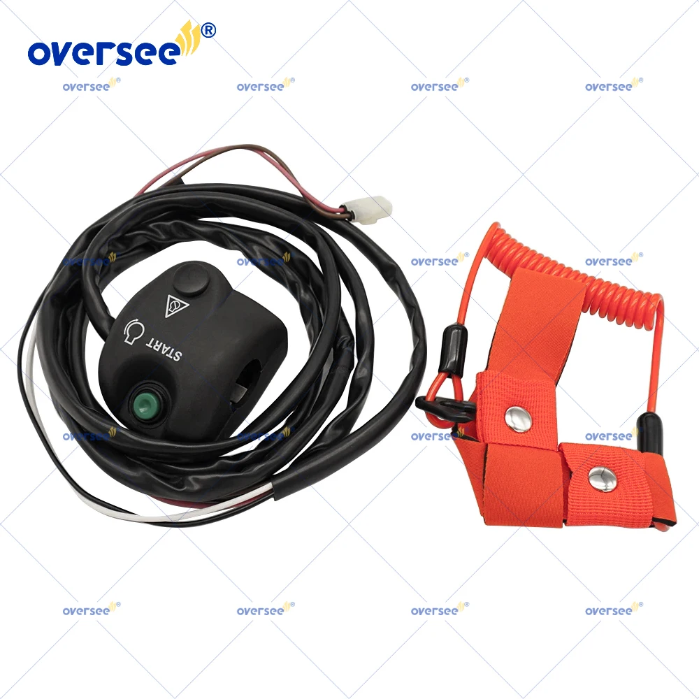 Handlebar Start Stop Kill Switch Box Assy & Safety Lanyard for Yamaha Waverunner Superjet 650 SJ650 700 SJ700 FX1 FX700