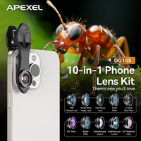 APEXEL Mobile Camera Lens Kit, 10 in 1 Professional Photography Lens for iPhone and Android, Mobile Phone Lens Accessories