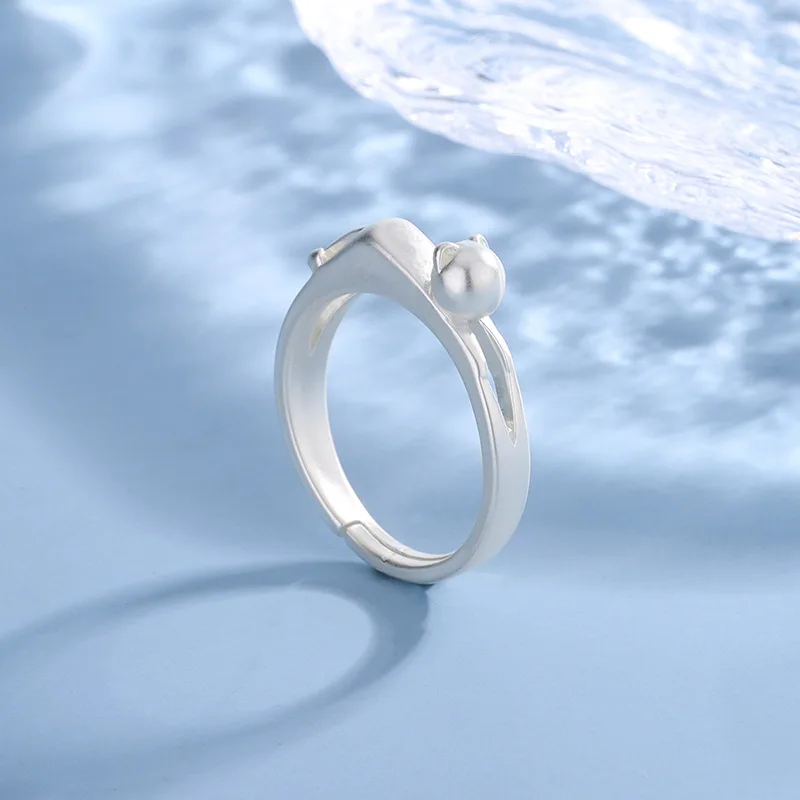 New Simple Three-dimensional Cat Fashion 925 Sterling Silver Sweet Animal Popular Opening Rings R005