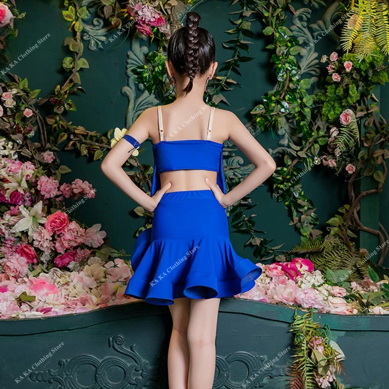 어린이 삼바 탱고 라틴 댄스 드레스 소녀 차차 볼룸 댄스 의상 프린지 라틴 드레스 키즈 경쟁 드레스 연습 착용