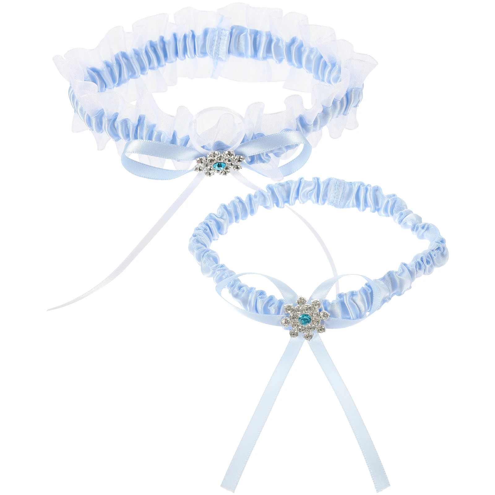 

High Stockings for Leg Rings Lace Garters Belt Bride Hair Sky-blue Wedding Thigh Straps Bridesmaid