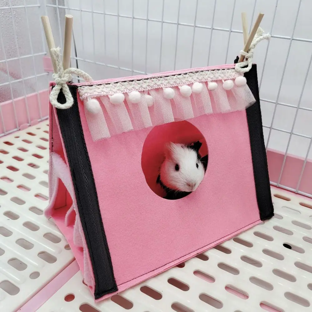 Hamster Corner House Tent Felt Rabbit Tent House Foldable Pink Rabbit Hidden Tent Blue Hamster Nest Corner Hideaway Guinea Pig view 5