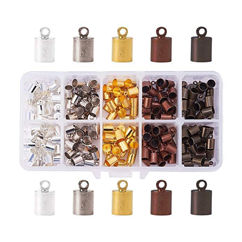

200pcs Copper Cord Ends Caps Wide Weight Buckle Fringe Hat DIY Jewelry Accessories Combo Pack Homemade