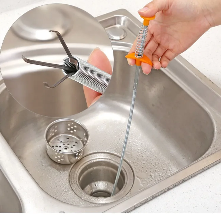 

Сжимаемый инструмент для извлечения канализации, длина 60/85 см, гибкий инструмент для захвата шланга с 4 захватами, подходит для бытовой уборки и сада