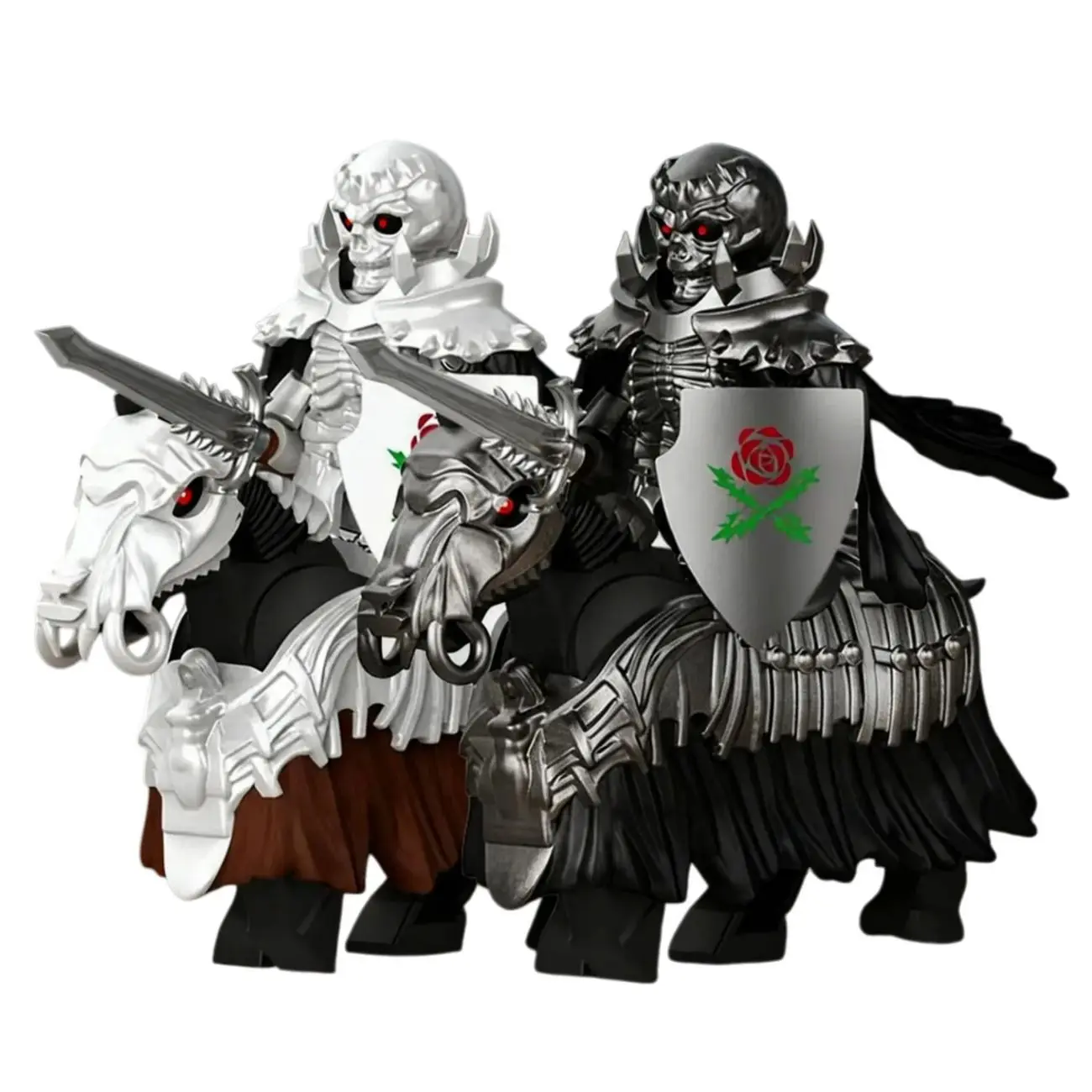 Medieval Skeleton Knight Skeleton Horse Mini Model Puzzle Action Figures Model Building Gift for Birthday