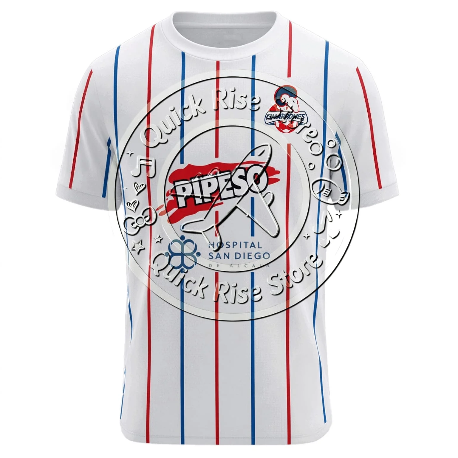 Cimarrones Home Football Jersey Men Vertical Stripe Pattern Soccer Shirt Breathable Short Sleeve Fans Training Uniform Kids Tops