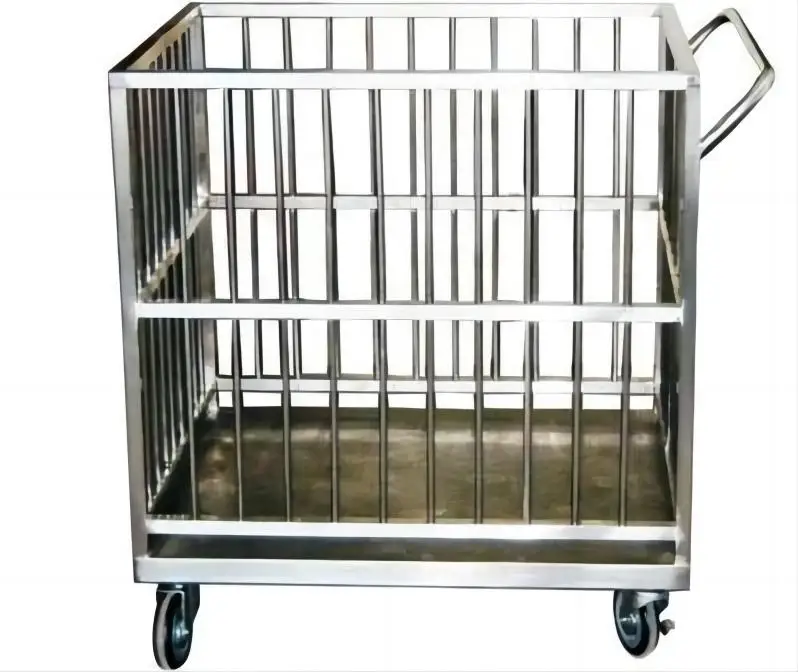 4-Wheel Multifunctional Outdoor Detachable Stainless Steel Hotel Towel Luggage Cart Trolley Rack