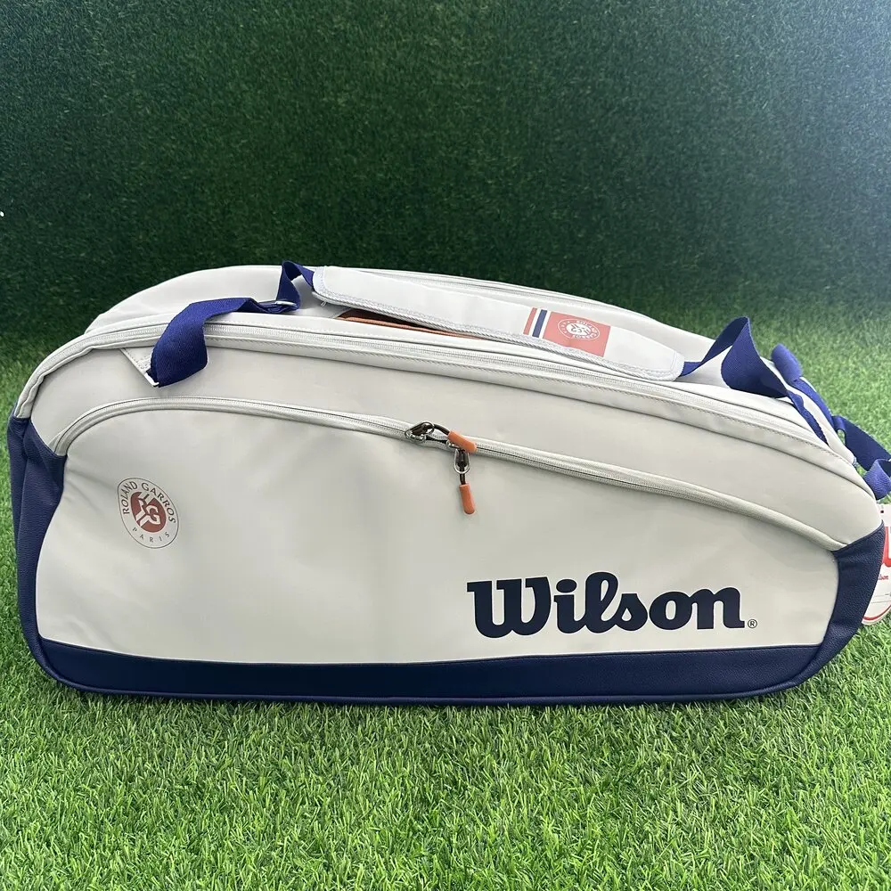 

Wilson Roland Garros Tour Premium Team 9 pcs Large Tennis Racket Bag Heat Insulation Tennis Racquet Bag with 3 Compartments