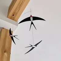 Balance Swallow Hangings Nordic Rotating Silent Wind Chimes Balcony Garden Decorative Home Decor Pendant for Children Room