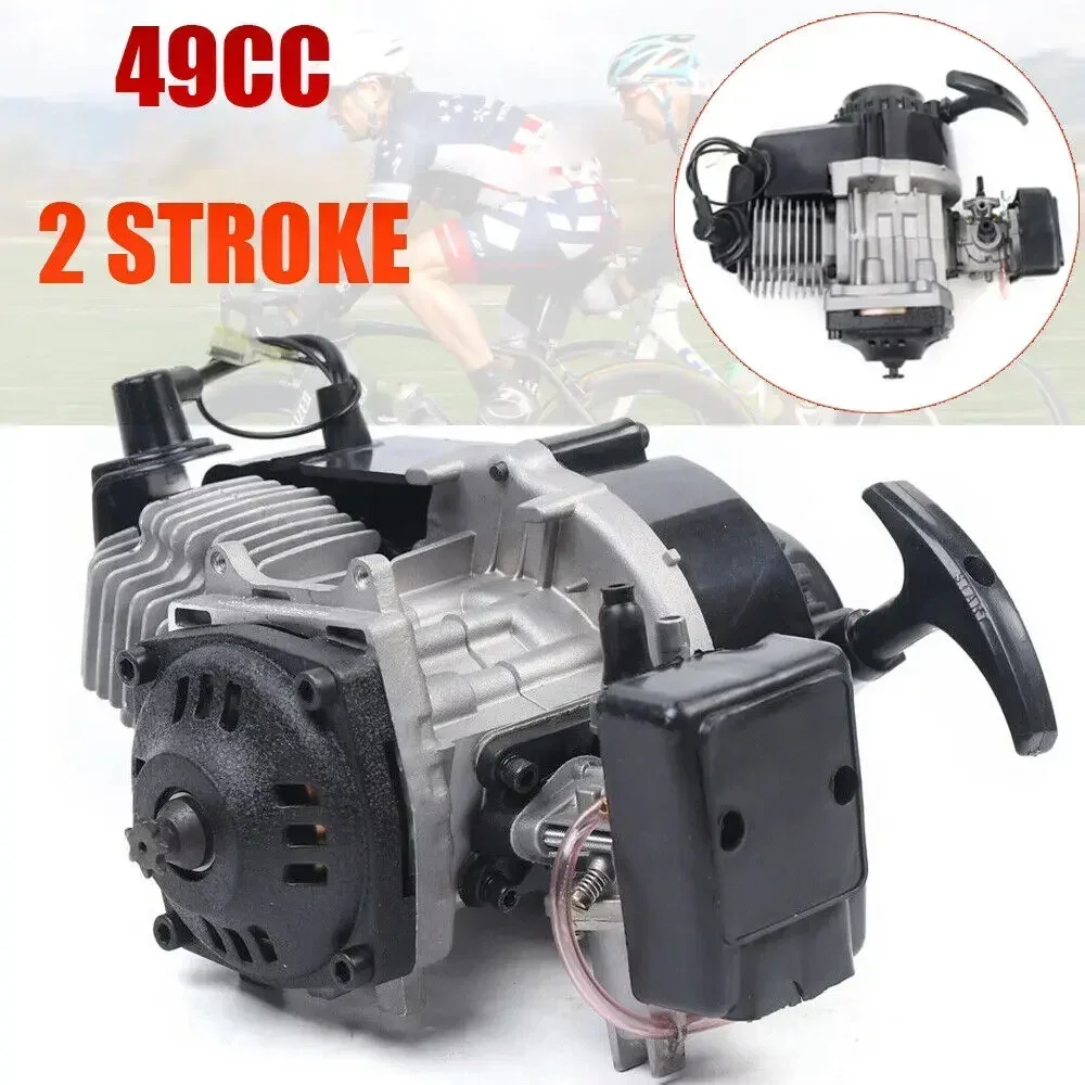 

2 Stroke 47CC 49CC Pull Start Racing Engine Motor Kit Starter for Mini Dirt Pocket Rocket Quad Scooter ATV High Performance