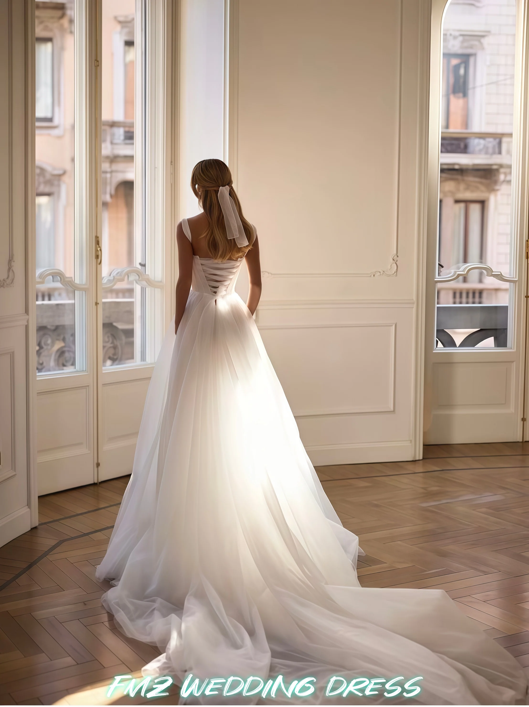 Aangepaste zoete kraag mouwloze A-LIJN organza elegante trouwjurk vestidos de novia robe de mariee