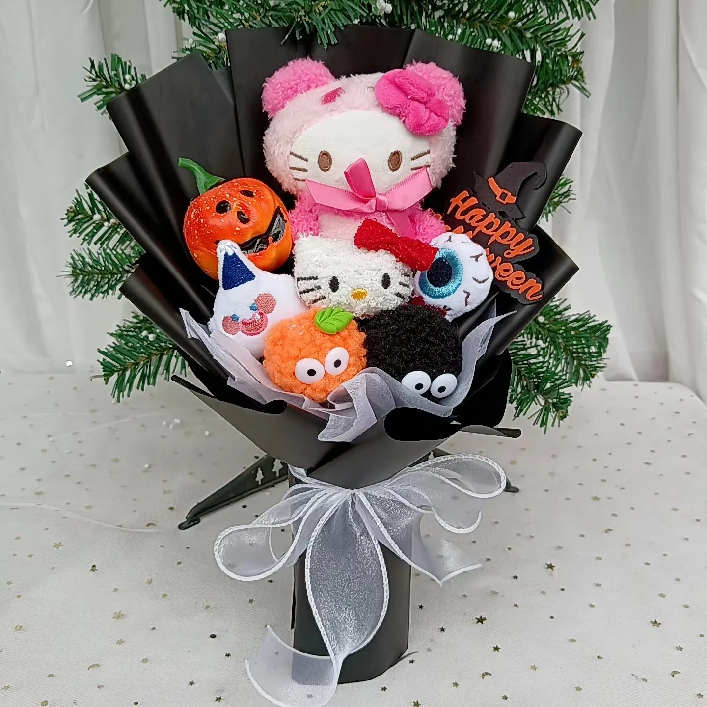HallowmasHello Bouquet Kitty muñeco de peluche Navidad Kuromi Cinnamoroll peluches de peluche Día de San Valentín regalos de cumpleaños de Navidad