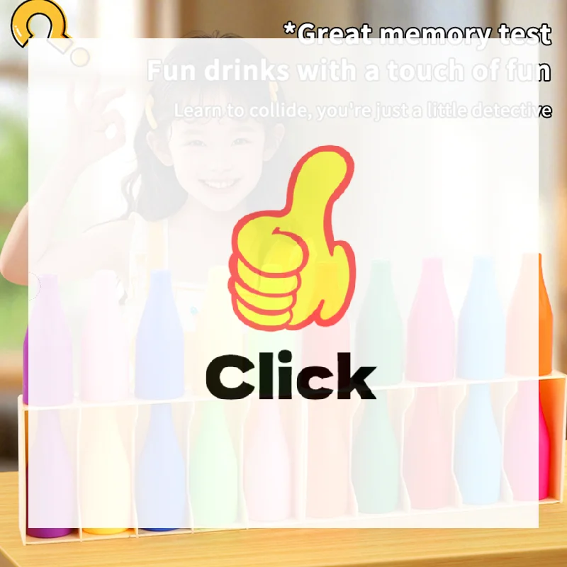 子供向け楽しい飲料カラーマッチおもちゃ 10/20本ボトル + ベース、幼児向け推測記憶トレーニングインタラクティブパズル