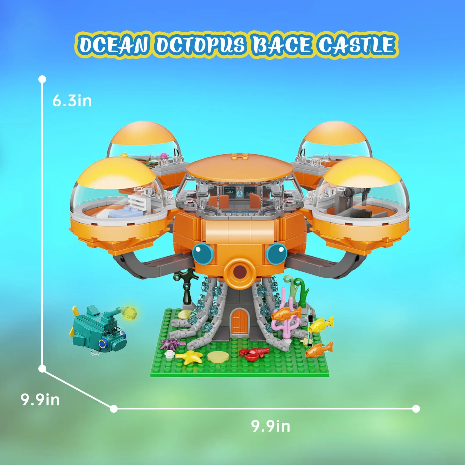 BZB Octopod Castle Model Kit Building Blocks Moc Ocean The Octonauts Bricks Octo-pod Bricks Kids Toys  Kids Birthday Gifts