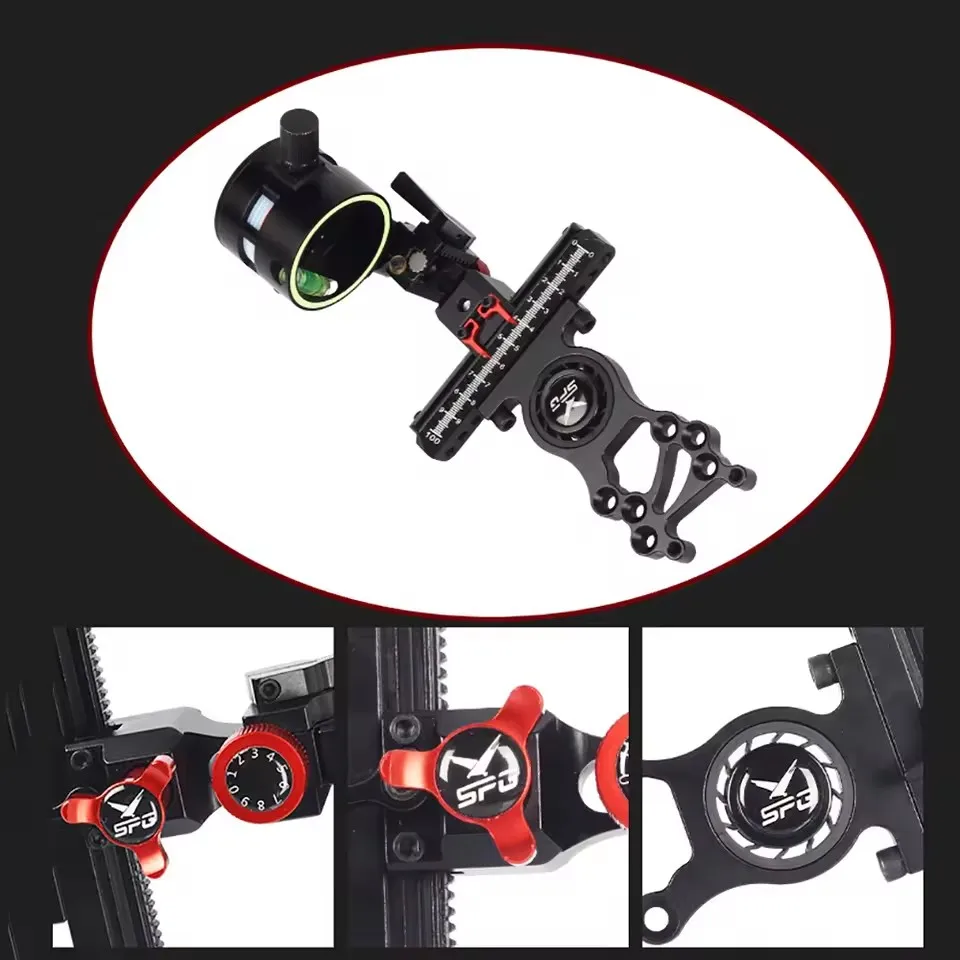 

Compound Bow Sight Single Pin OpticalFiber Adjustable Equipment Outdoor Hunting Shooting Arrow Aiming Target Archery Accessories