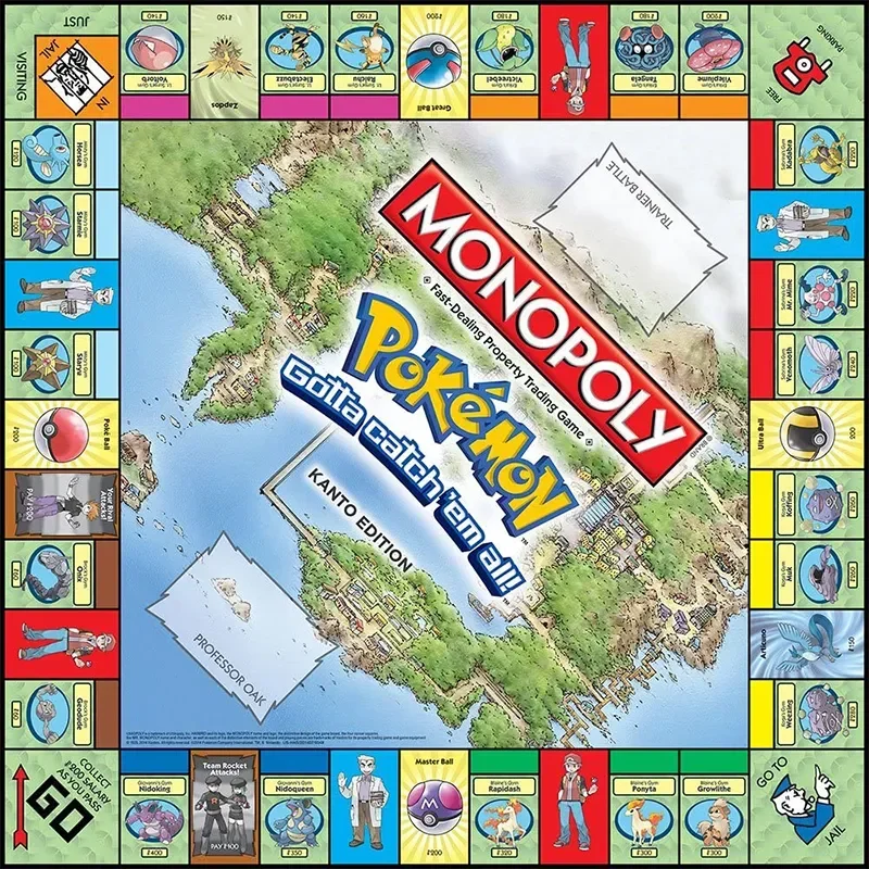 Cartoon Pokemon Pikachu English Version Monopoly Real Estate for adults and children 2-6 people party birthday Game kdis Gifts