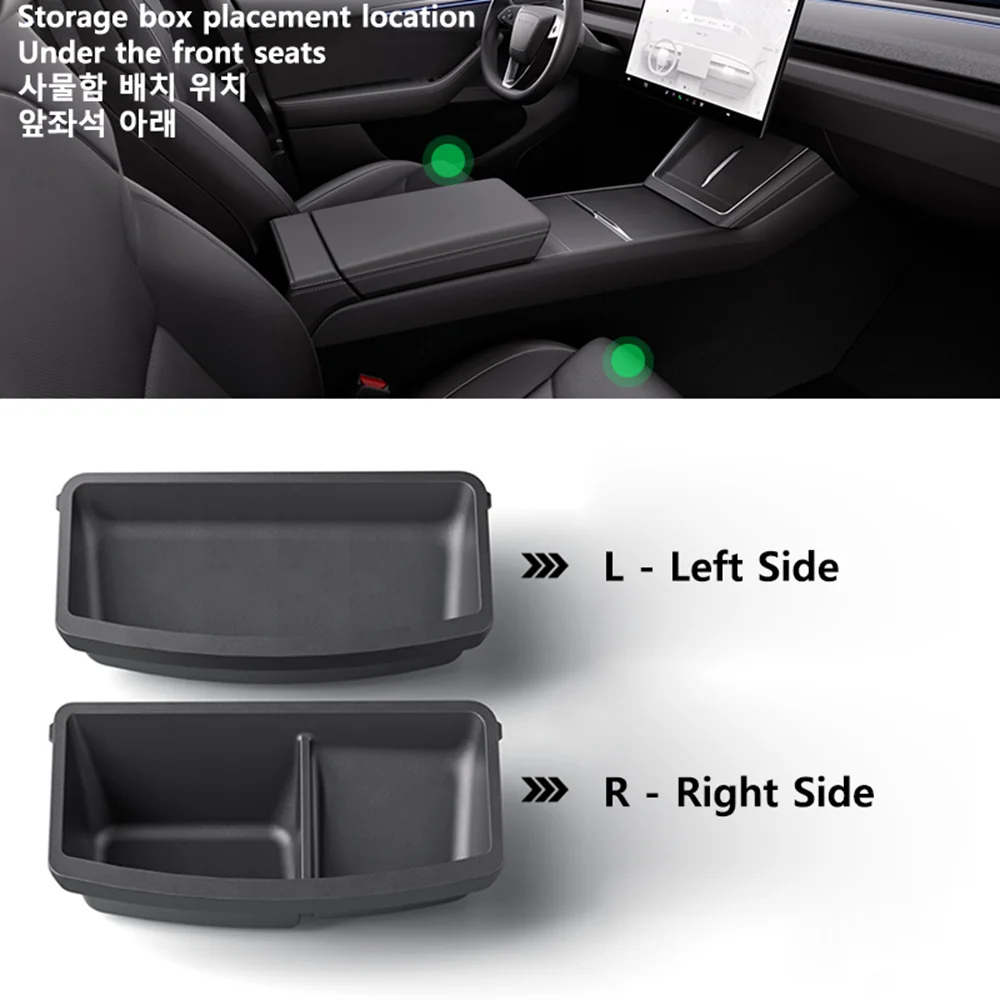 Für Tesla Model Y L 6-Sitzer 2026 Vordersitz-Unterbau-Aufbewahrungsbox Passend für Fahrer und Beifahrer Untersitz-Organizer-Set – Detail 2