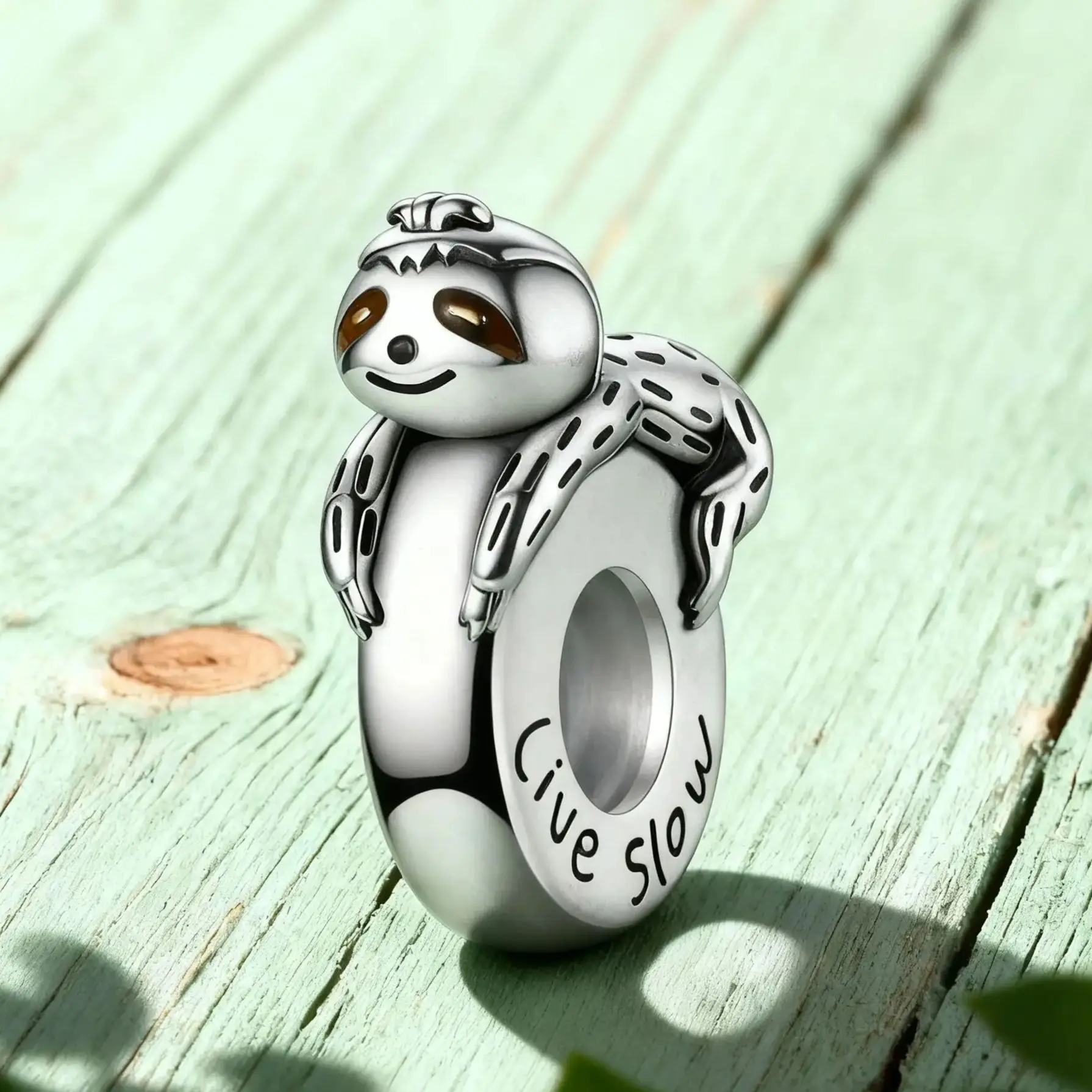 

Original Bead 925 Silver Charm Sloth Stopper Clip Fit Bracelet Making Fine Jewelry