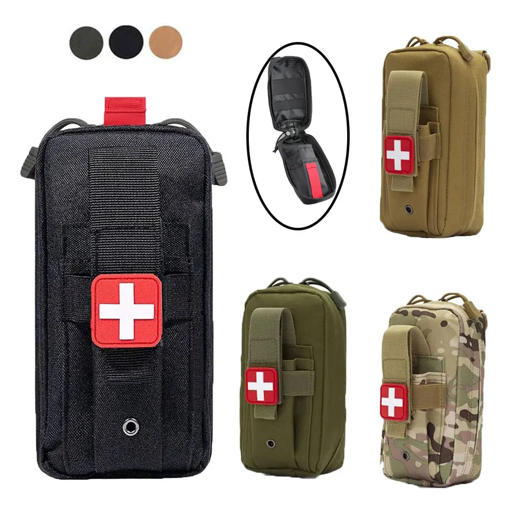 BOOIU-bolsa médica táctica Molle para supervivencia al aire libre, riñonera de primeros auxilios, torniquete, tijeras, caza, Camping, bolsa de emergencia