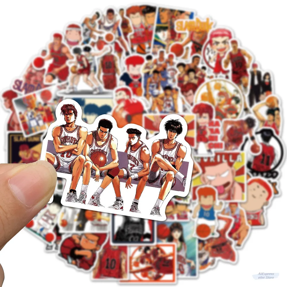 50PCS Anime Slam Dunk Graffiti Waterproof Sticker Creative Decorative Decal Refrigerator Skateboard Helmet Guitar toys Gift