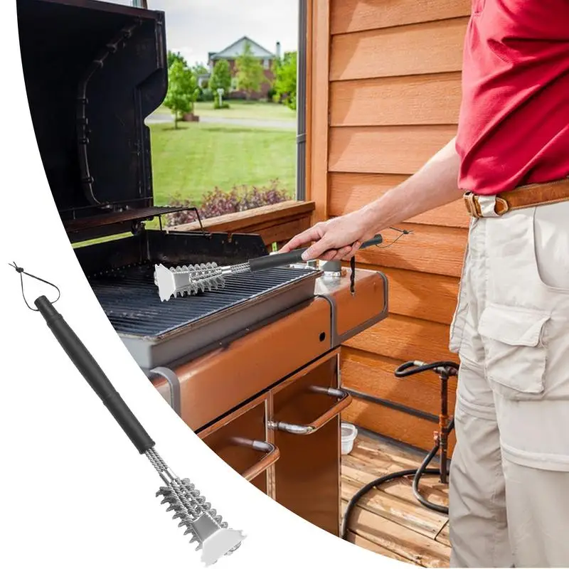 

Grill Brush Cleaner Stainless Steel Grill Cleaning Brush High Efficiency Grill Cleaning Accessories for Family BBQ Picnic