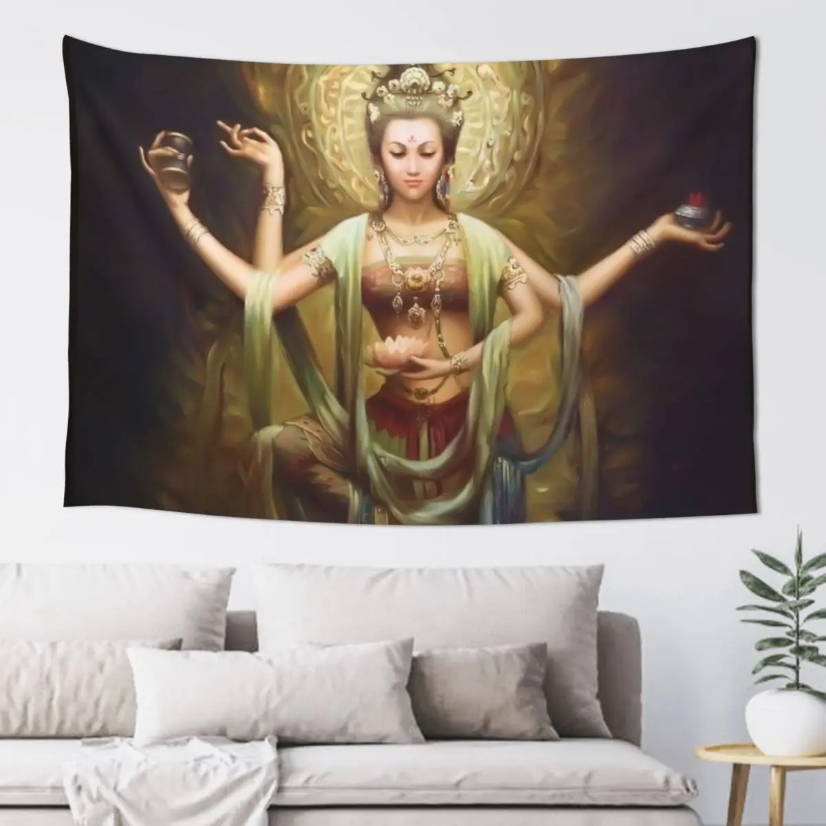 

Quan Yin, The Mother and Goddess of Compassion Tapestry Room Decorations Aesthetic Art Mural Aesthetic Room Decorations Tapestry