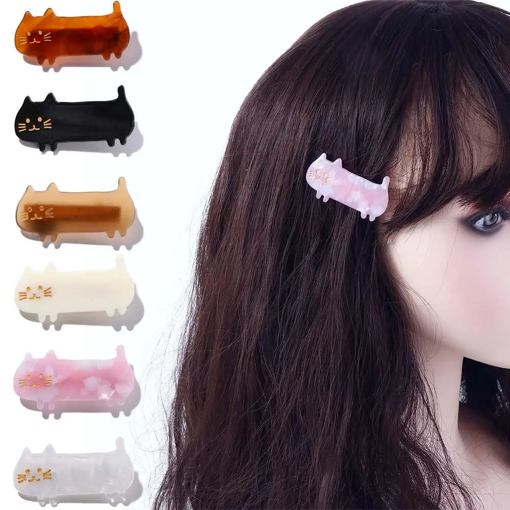 

Delicate Elegant Plastic Cat Hairpin Small Cartoon Animal Korean BB Clip Adorable Plastic Female Cute Hair Accessories