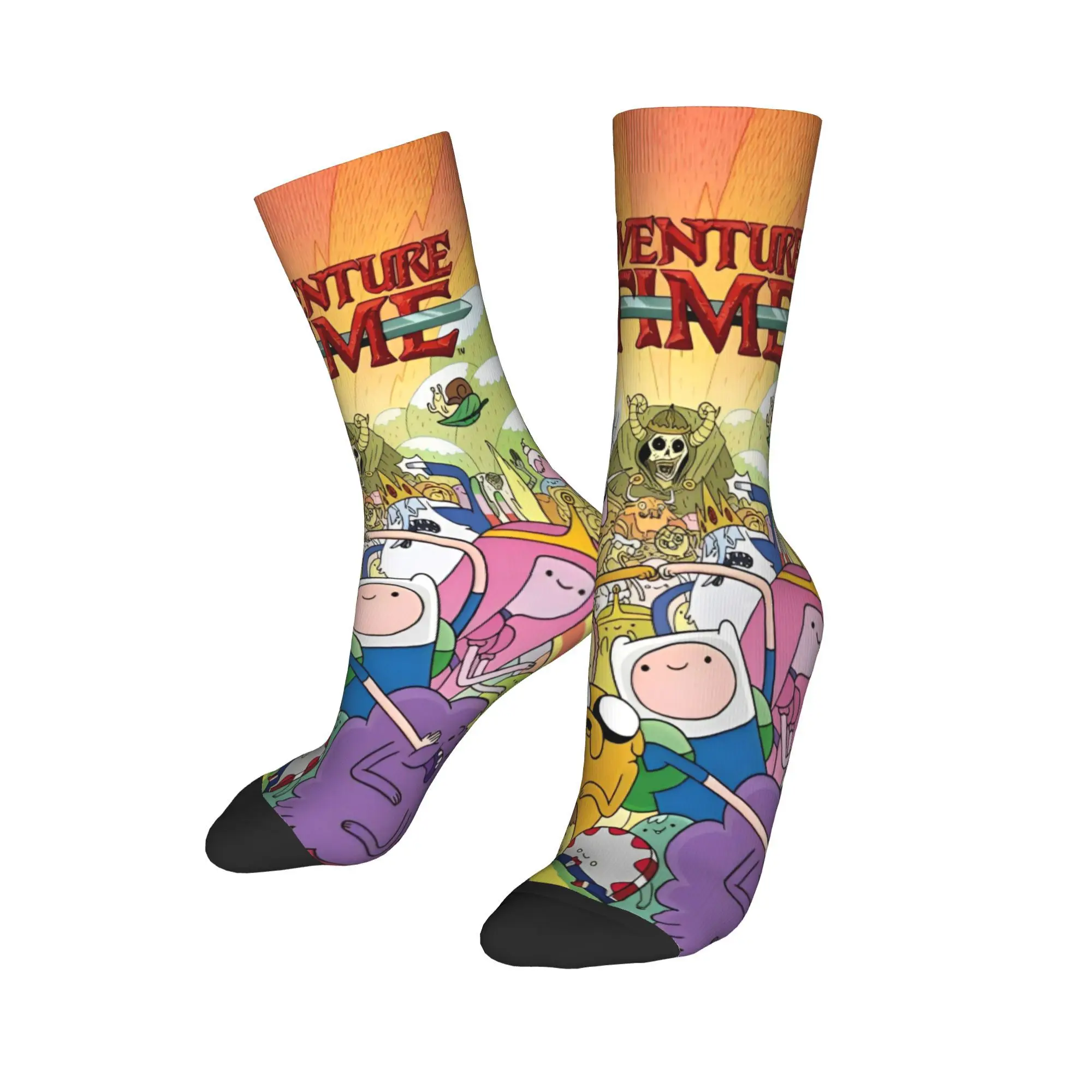 Adventures Times Calcetines de TV de dibujos animados para mujeres y hombres Merch All Seasons Calcetines largos súper suaves que absorben el sudor