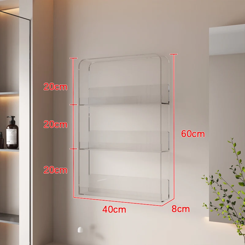 ZL Punch-Free Toilet Wall-Mounted Acrylic Shelf Cosmetics Storage Rack