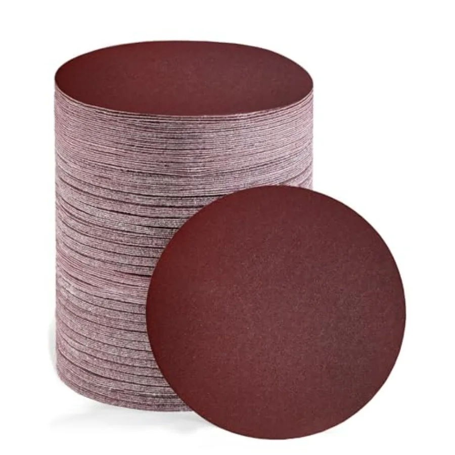 

120 PCS 5 Inch Red Round Sandpaper 60 80 100 120 150 180 220 240 320 400 600 800 Grit Sanding Discs Hook-and-Loop Abrasive Sand