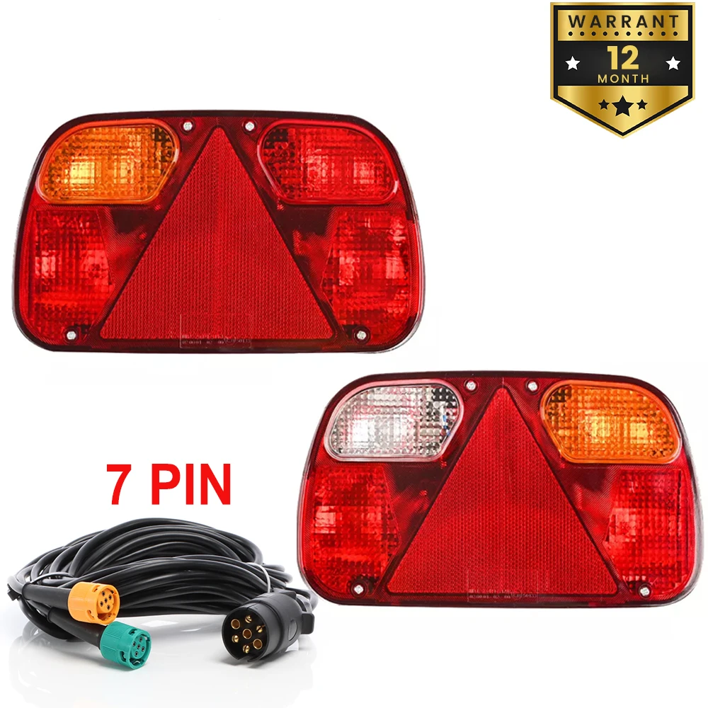 

1 комплект, 12 В, 5,5 м, 7-контактный задний фонарь прицепа, задний стоп-сигнал, противотуманный фонарь, сигнальная лампа, жгут проводов, номерной знак, отражатель грузовика, караван