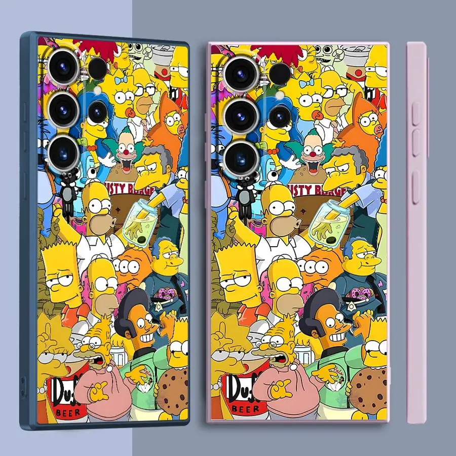Hülle für Samsung Galaxy S26 S22 S24 Ultra S21 Plus S20 FE Note 20 10 Ultra S25 Edge S23 Handyhülle S-Simpsons Cartoon