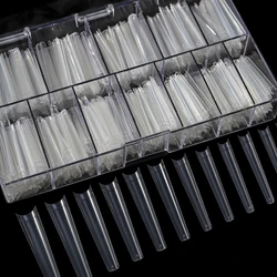 240pcs/box XXXL Straight Tapered Square Extra Long Acrylic Nail Tips Clear No C Curve Half Cover Artificial False Tip Nails Tool
