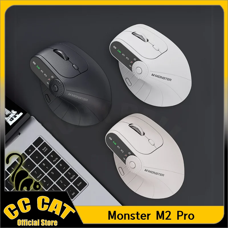 

Monster M2 PRO Wireless Gaming Mouse Rechargeable Dual Mode Custom Lightweight & Comfortable Ergonomic Vertical Vertical Mouse